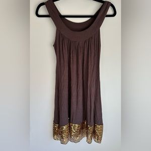 Sun Dress aspik Fancy with Gold sequins on bottom